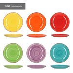 18tlg. Tellerset Uni Bunt für 6 Personen in unterschiedlichen Farben_Bild_2