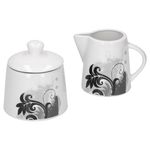 2tlg. Set Milchkännchen 22cl & Zuckerdose 26cl Black Flower_Bild_1