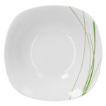 Bali Servierschale 23cm weiß mit grünem Liniendekor_Bild_1