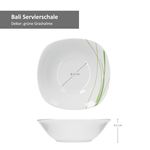 Bali Servierschale 23cm weiß mit grünem Liniendekor_Bild_4