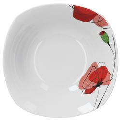 01-Van-Well-Monika-Servierschale.jpg Monika Servierschale 23cm weiß mit rotem Blumendekor_Bild_1
