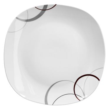 5cm aus weißem Porzellan mit Dekor-Kreisen in grau und dunkelrot_Bild_1