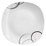 5cm aus weißem Porzellan mit Dekor-Kreisen in grau und dunkelrot_Bild_1