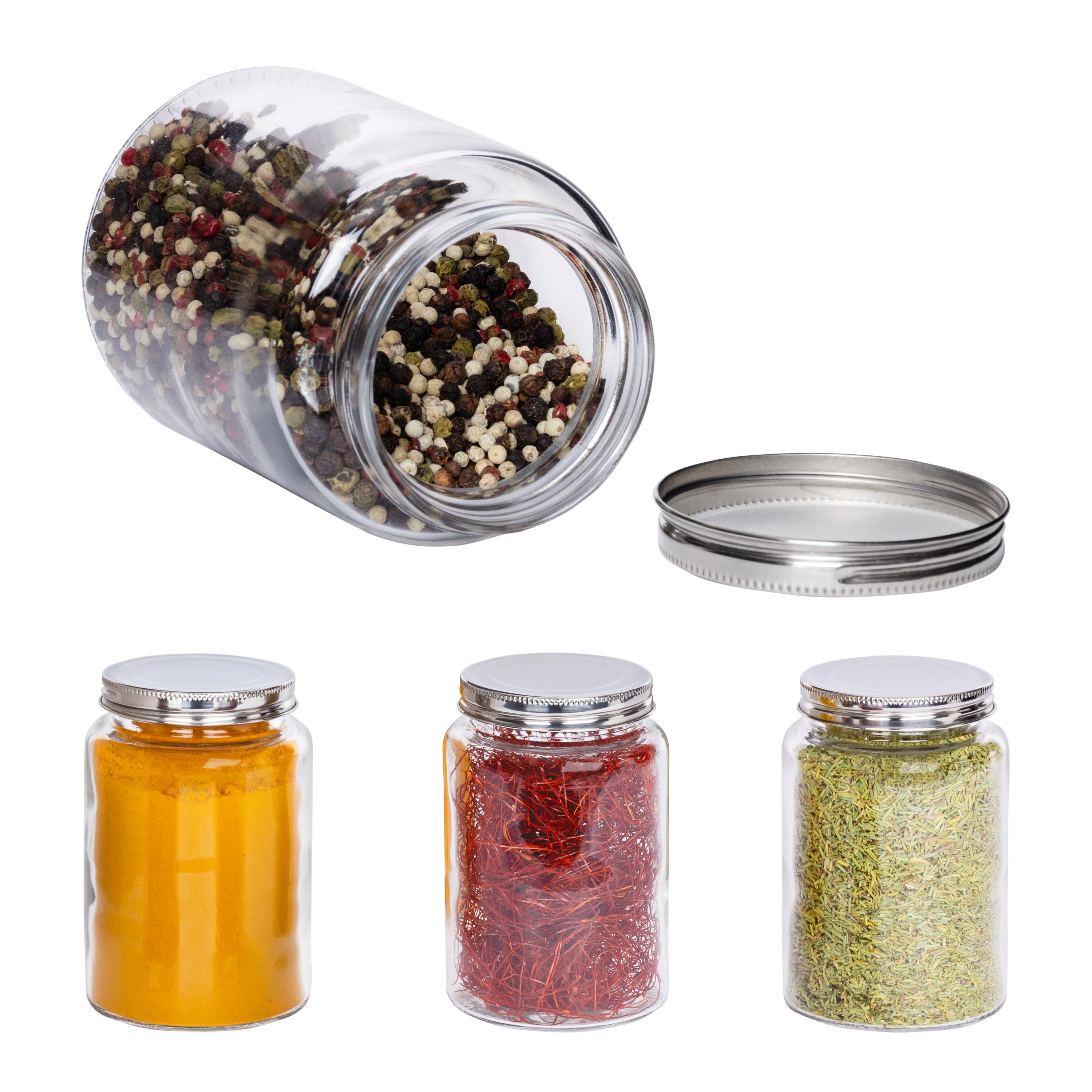 4er Set Vorratsgläser Doria 520ml Vorratsdosen Gläser Aufbewahrung