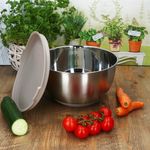 Schüssel MARY mit Deckel in Beige aus Edelstahl & Kunststoff - 11699_Bild_3