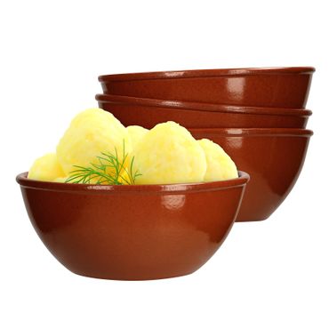 4er Set Tonschale 18cm braun glasiert 1L - 99537_Bild_1