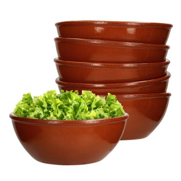 6er Set Tonschale 15cm braun glasiert 650ml - 99538_Bild_1