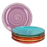 6er Set Dessert- Kuchenteller Uni Bunt_Bild_1