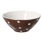 6er Set Müslischale braun weiß gepunktet - handgefertigte Schüssel aus Steingut_Bild_3