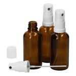 3er Set Apothekerflaschen Glasflasche braun 50ml mit Sprühkopf-Deckel_Bild_1
