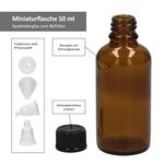 5er Set Apothekerflaschen Glasflasche braun 50ml mit Tropf-Deckel_Bild_3