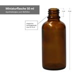 5er Set Apothekerflaschen Glasflasche braun 50ml mit Tropf-Deckel_Bild_4