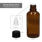 8er Set Apothekerflaschen Glasflasche braun 50ml mit Tropf-Deckel_Bild_2