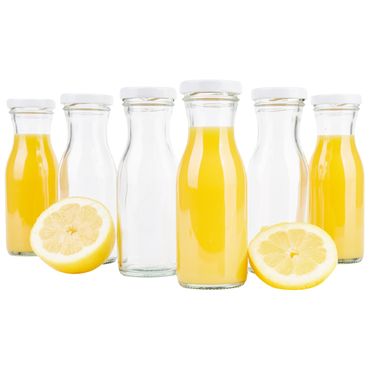 6er Set Weithalsflasche Karaffe 150 ml + To 43 Deckel weiß_Bild_1