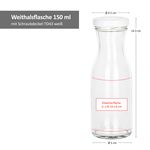 6er Set Weithalsflasche Karaffe 150 ml + To 43 Deckel weiß_Bild_5