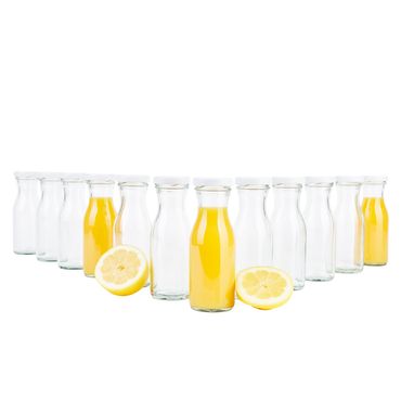 12er Set Weithalsflasche Karaffe 150 ml + To 43 Deckel weiß_Bild_1