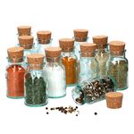 12er Set Gewürzgläser grün 125ml + Korken - zur Aufbewahrung von Kräutern & Gewürzen_Bild_1