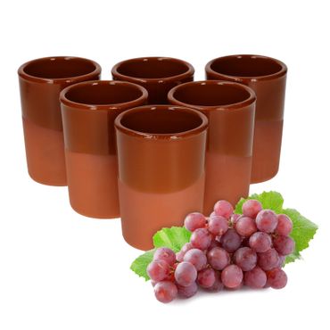 6er Set Tonbecher teilglasiert 180ml - 12969_Bild_1