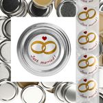 JUST MARRIED 50er Set Deckel To 66 silber passend für 125ml Gläser + Hochzeits-Etiketten_Bild_1