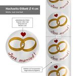 JUST MARRIED 50er Set Deckel To 66 silber passend für 125ml Gläser + Hochzeits-Etiketten_Bild_2