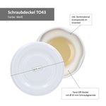 JUST MARRIED 50er Set Deckel To 43 weiß passend für 37/53ml Gläser + Hochzeits-Etiketten_Bild_3