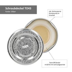 03-TO-43-Deckel-Bemassung-silber.jpg JUST MARRIED 50er Set Deckel To 43 silber passend für 37/53ml Gläser + Hochzeits-Etiketten_Bild_3
