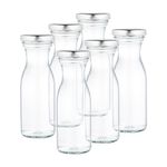 6er Set Weithalsflasche Karaffe 250 ml + To 53 Deckel silber_Bild_2