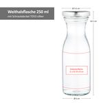 6er Set Weithalsflasche Karaffe 250 ml + To 53 Deckel silber_Bild_6