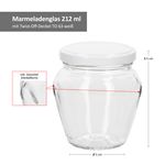 18er Set Marmeladenglas Vaso Orcio 212ml + To63 Deckel weiß_Bild_5