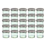 CAPCRO 25er Set Sturzglas 125 ml Marmeladenglas Einmachglas Einweckglas To 66 silberner Deckel