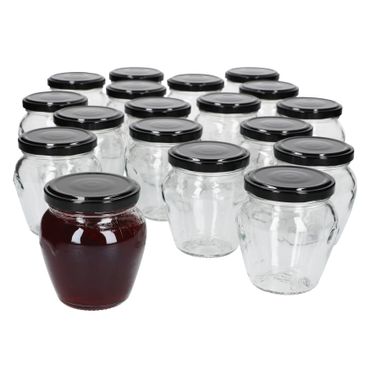 18er Set Marmeladenglas Vaso Orcio 212ml + To63 Deckel Schwarz_Bild_1