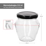 18er Set Marmeladenglas Vaso Orcio 212ml + To63 Deckel Schwarz_Bild_5