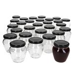75er Set Marmeladenglas Vaso Orcio 212ml + To63 Deckel Schwarz_Bild_1