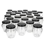 75er Set Marmeladenglas Vaso Orcio 212ml + To63 Deckel Schwarz_Bild_2