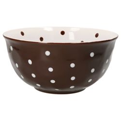 Mercant-Schuessel-Blanko-02.jpg 7tlg Set 6x Müslischale + Salatschüsel 24cm braun weiß gepunktet _Bild_2