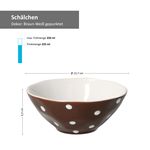 9tlg Set 6x Müslischale + Salatschüsel 24cm + Salz & Pfeffer braun weiß gepunktet _Bild_5