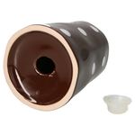 Salz- und Pfefferstreuer braun weiß gepunktet - handgefertigte Gewürzstreuer aus Steingut_Bild_3