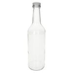12er Set Geradhalsflasche 500 ml + Schraubverschluss Deckel PP 28 Silber Aluminium_Bild_6
