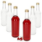 6er Set Geradhalsflasche 500 ml + Schraubverschluss Gold _Bild_1