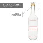 12er Set Geradhalsflasche 500 ml + Schraubverschluss Gold _Bild_7