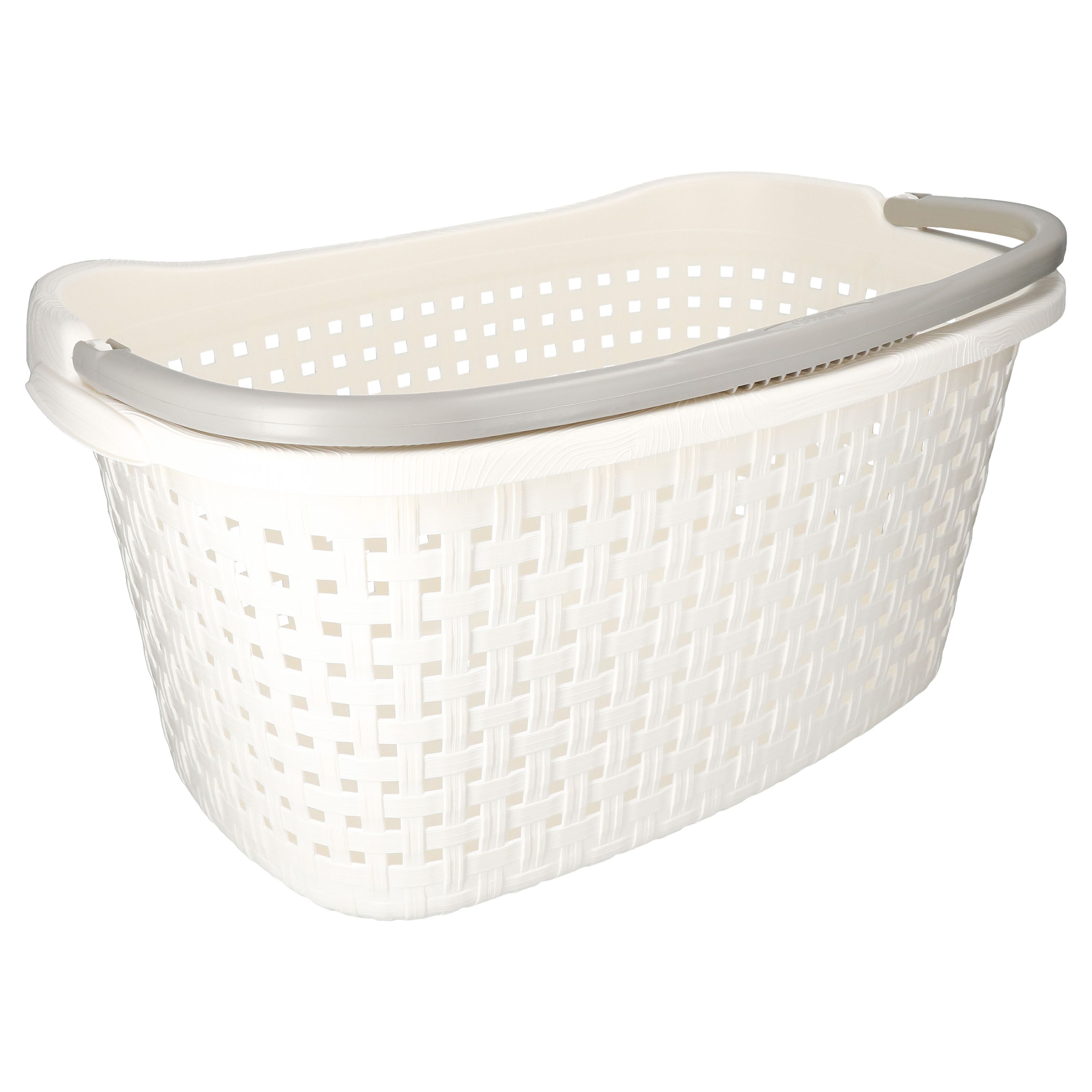 Wäschekorb Canasta rechteckig 40L 60 x 40 x 30 cm weiß | MamboCat