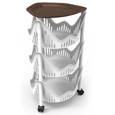 3-tlg. Küchenwagen Rollo mit Rollen & Tablett - 3728.9_Bild_1