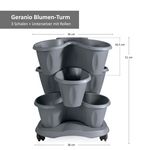 3tlg Blumenpflanzgefäß Geranio grau - 4035.4_Bild_3