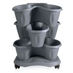 3tlg Blumenpflanzgefäß Geranio grau - 4035.4_Bild_1