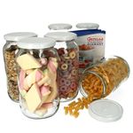 6er Set Rundglas 1062 ml To 82 Weißer Deckel incl. Diamant Gelierzauber Rezeptheft_Bild_1