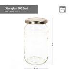 6er Set Rundglas 1062 ml To 82 Silberner Deckel incl. Diamant Gelierzauber Rezeptheft_Bild_3