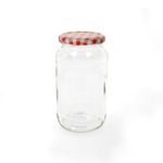 6er Set Rundglas 1062 ml To 82 rot karierter Deckel incl. Diamant Gelierzauber Rezeptheft_Bild_2