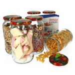 6er Set Rundglas 1062 ml To 82 Obst Dekor Deckel incl. Diamant Gelierzauber Rezeptheft_Bild_1