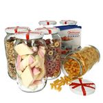 6er Set Rundglas 1062 ml To 82 Schleifendekor Deckel incl. Diamant Gelierzauber Rezeptheft_Bild_1