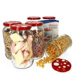 6er Set Rundglas 1062 ml To 82 Fliegenpilz Deckel incl. Diamant Gelierzauber Rezeptheft_Bild_1